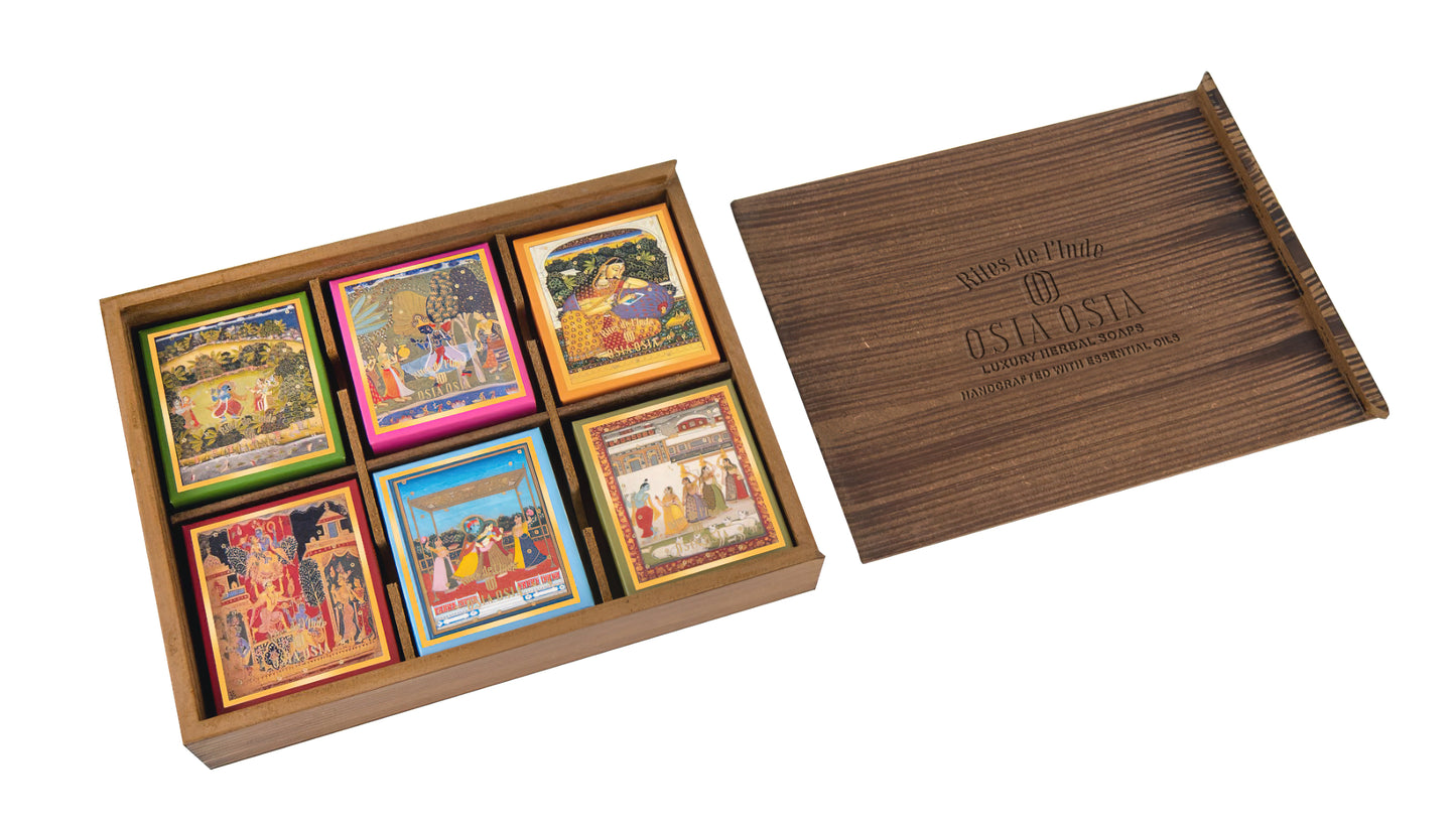 Lord Krishna Raas Collection Gift Pack of 6 Ayurvedic Soaps