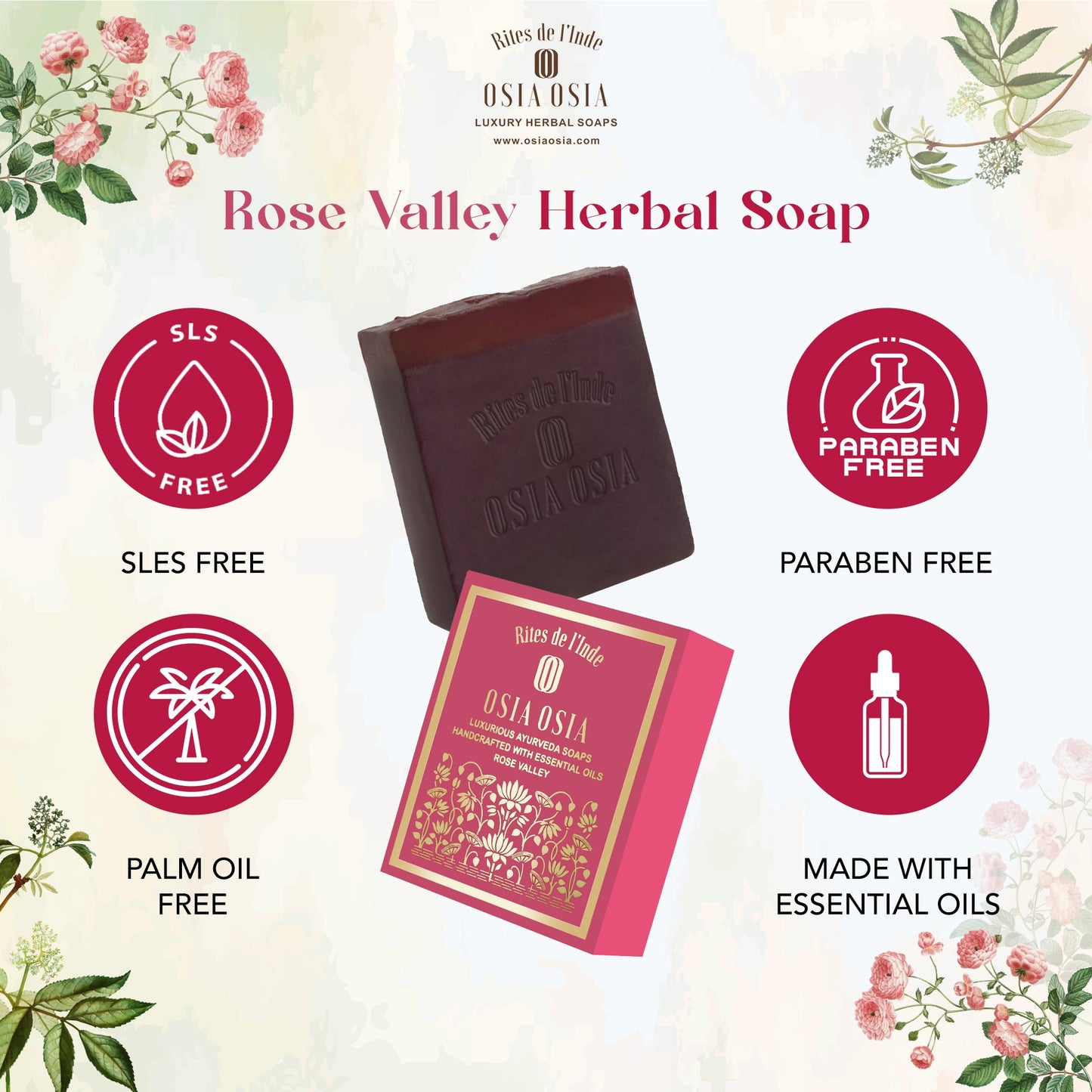 Rose Valley Pack of 3 Herbal Soaps