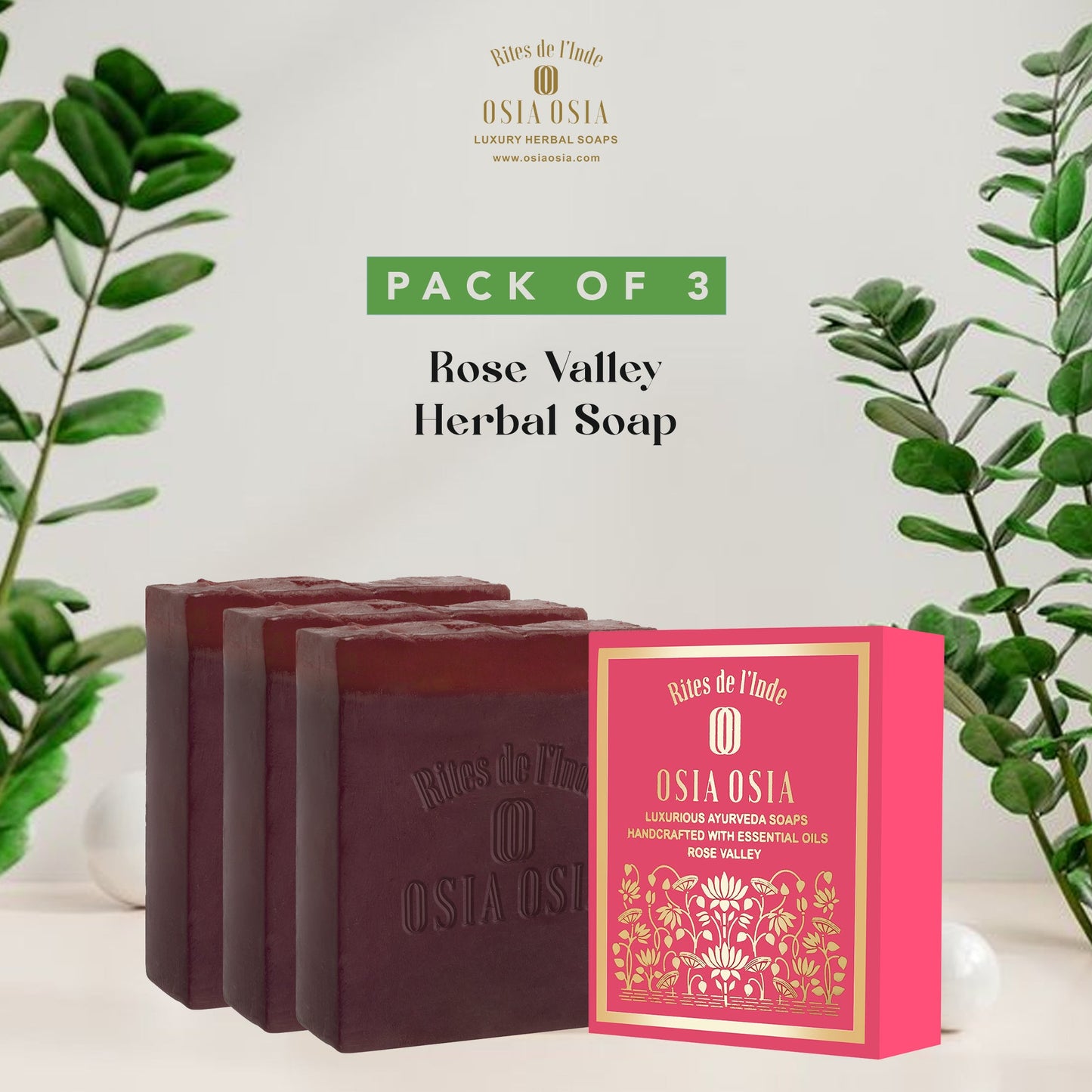 Rose Valley Pack of 3 Herbal Soaps